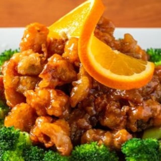 Orange Chicken with Egg Roll.