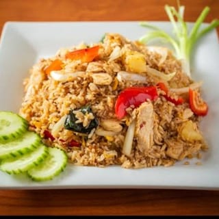 Curry Fried Rice with Egg Roll